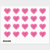 Levendig roze hart dank u Sticker (Vel)