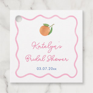 Levendig Roze Kobalt Blauw Citrus Vrijgezellenfees Bedankjes Labels