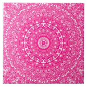 Levendig roze mandala patroon tegeltje