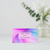 Levendig roze paarse blauwe wervelingen moeder aan contactkaartje (Staand voorkant)