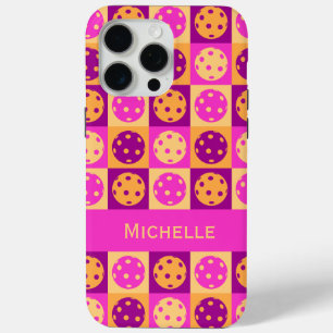 Levendig roze pickleball patroon iPhone 15 pro max hoesje