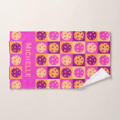 Levendig roze pickleball patroon handdoek (Handdoek)