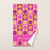 Levendig roze pickleball patroon handdoek (Handdoek)