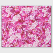 Levendig roze pioenrozen aquarel inpakpapier (Vlak)