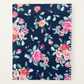 Levendig roze rozen bloemenpatroon planner (Achterkant)