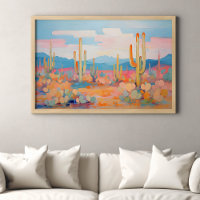 Levendig schilderij Cactus Desert Westerne kunst