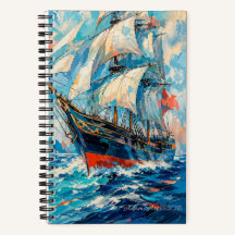 Levendig Schilderij van Zeilschip Impressionistisc