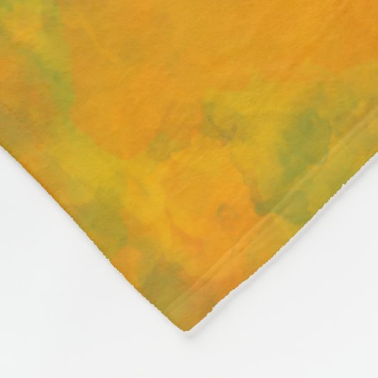 Levendig Sinaasappel en groen gemarmerd Fleece Deken (Hoek)