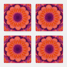 Levendig Sinaasappel met Paarse bloemencaleidoscoo