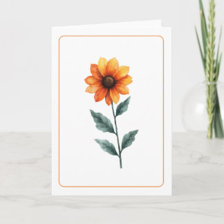 Levendig Sinaasappel Zonnebloem Blank Gevouwen Gro Kaart