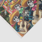 Levendig Skelet Mariachi Band Día de Los muertos Tissuepapier (Detail)