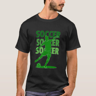 Levendig Soccer Player Silhouet met vetgedrukte te T-shirt