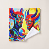 Levendig Spirit Pair-ontwerp Bad Handdoek (Wasdoekje)