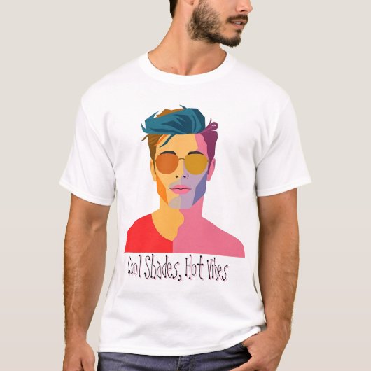 Levendig split face portret t-shirt (Voorkant)