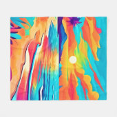 Levendig strand Sunset Art Fleece Deken (Voorkant (Horizontaal))