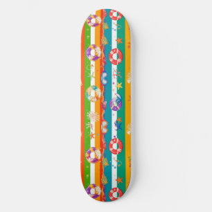 Levendig strandthema voor de zomer skateboard