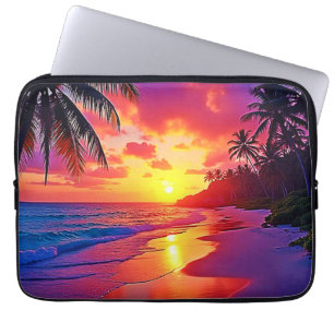 Levendig Sunset Beach Dream Design Laptop Sleeve