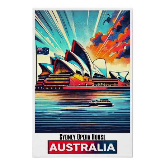 Levendig Sydney Opera House - Australië Poster Perfect Poster (Voorkant)