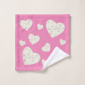 Levendig Tartan Hart Flowers Blush Pink Grey Bad Handdoek (Wasdoekje)