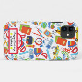 Levendig Terug naar School Pattern Case-Mate iPhone Case (Achterkant (horizontaal))