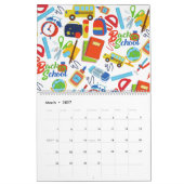 Levendig Terug naar School Pattern Kalender (Mar 2027)