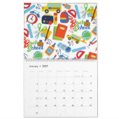 Levendig Terug naar School Pattern Kalender (Jan 2027)
