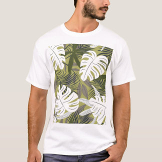 Levendig tropisch blad patroon t-shirt