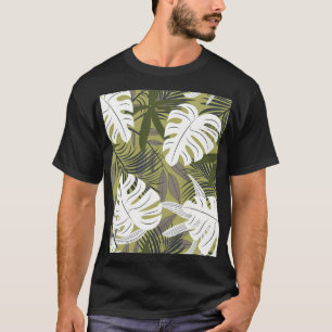 Levendig tropisch blad patroon t-shirt