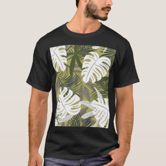 Levendig tropisch blad patroon t-shirt