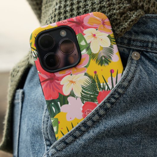 Levendig tropisch bloemenpatroon Case-Mate iPhone case