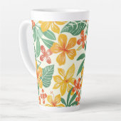 Levendig tropisch bloemenpatroon latte mok (Linkerhoek)