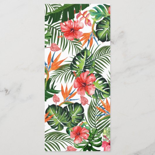 Levendig tropisch huwelijksmenu menu (Achterkant)