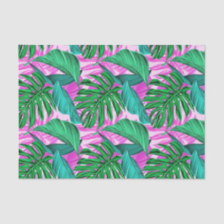 Levendig tropisch monstera laat een exotisch patro tissuepapier