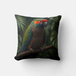 Levendig Tropisch Papegaai Jungle Portret Kussen