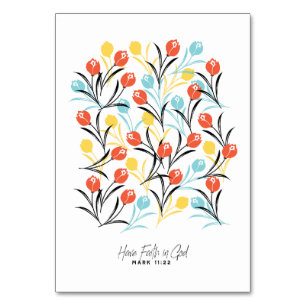 Levendig Tulp Patroon Bloemen Design op Wit Kaart