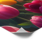 Levendig tulpenveld in volle bloei poster (Hoek)