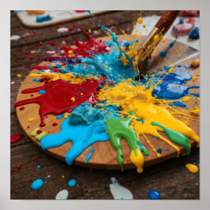 Levendig verfpalet - Creatieve kleurexplosie Poster