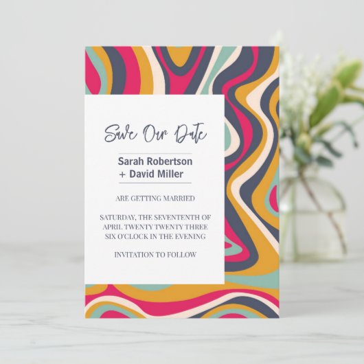 Levendig vet Abstract De datum opslaan Kaart (Staand voorkant)