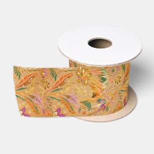 Levendig Vintage Bloemmotief Lint