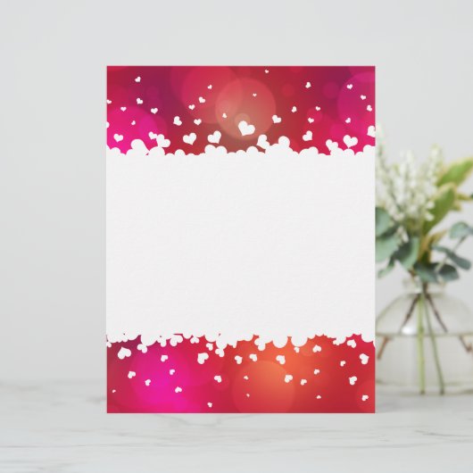 Levendig vliegende harten Border Letterhead Statio (Staand voorkant)