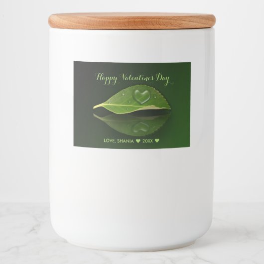 Levendig warm water op leder voedselcontainer etiket (Voorkant)