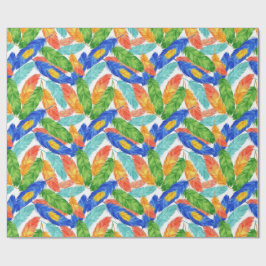 Levendig Waterverf Veerpatroon — Abstracte Kunst Cadeaupapier