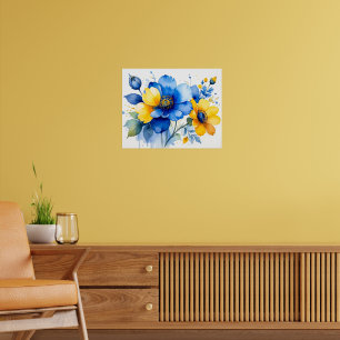Levendig Waterverfboeket Poster