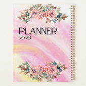 Levendig waterverfgradiënt & bloemboeket planner (Achterkant)