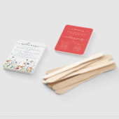 Levendig Wildflower bruiloft programma Handwaaier (Niet-gemonteerd)