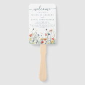 Levendig Wildflower bruiloft programma Handwaaier (Voorkant)