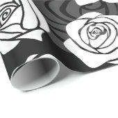 Levendig  witte rozen cadeaupapier (Rol Hoek)