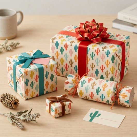 Levendig Woestijn Botanisch Cadeaupapier