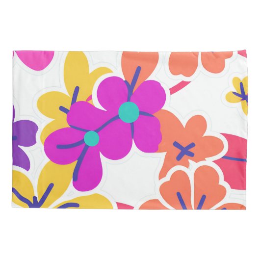 Levendig Y2K Wildflower Bold Retro Spring Design Kussensloop (Achterkant)
