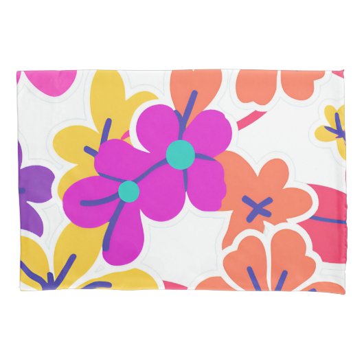 Levendig Y2K Wildflower Bold Retro Spring Design Kussensloop (Voorkant)